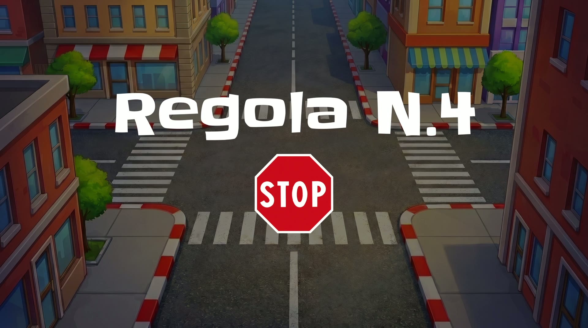 Incrocio con segnale di stop nella città in miniatura