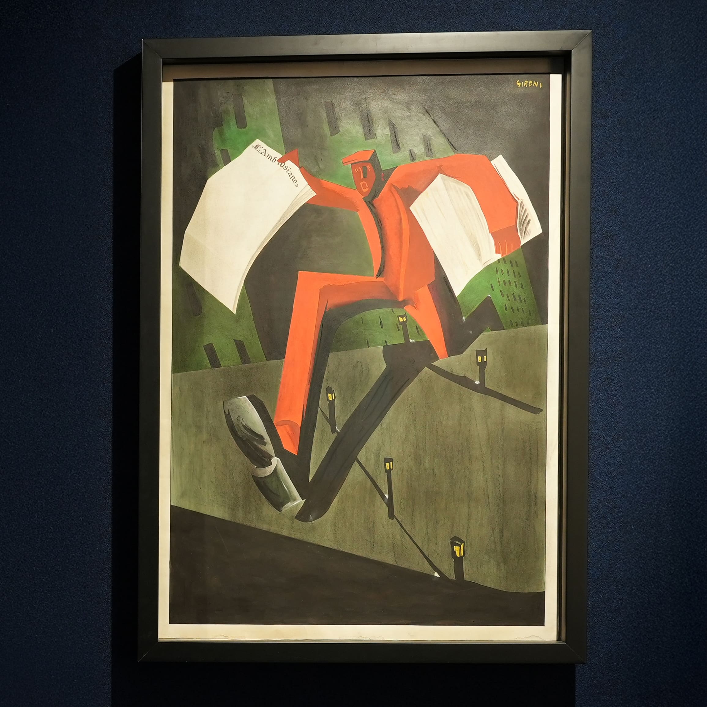 Opera del 1926 esposta alla mostra dei 100 anni di RAI Pubblicità alla Triennale di Milano