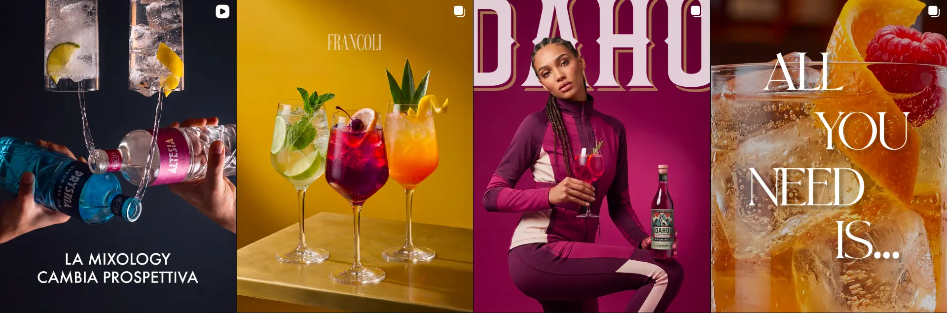 Feed Instagram Fratelli Francoli Distillerie: Voilà, Altesia e aperitivi in riva al mare