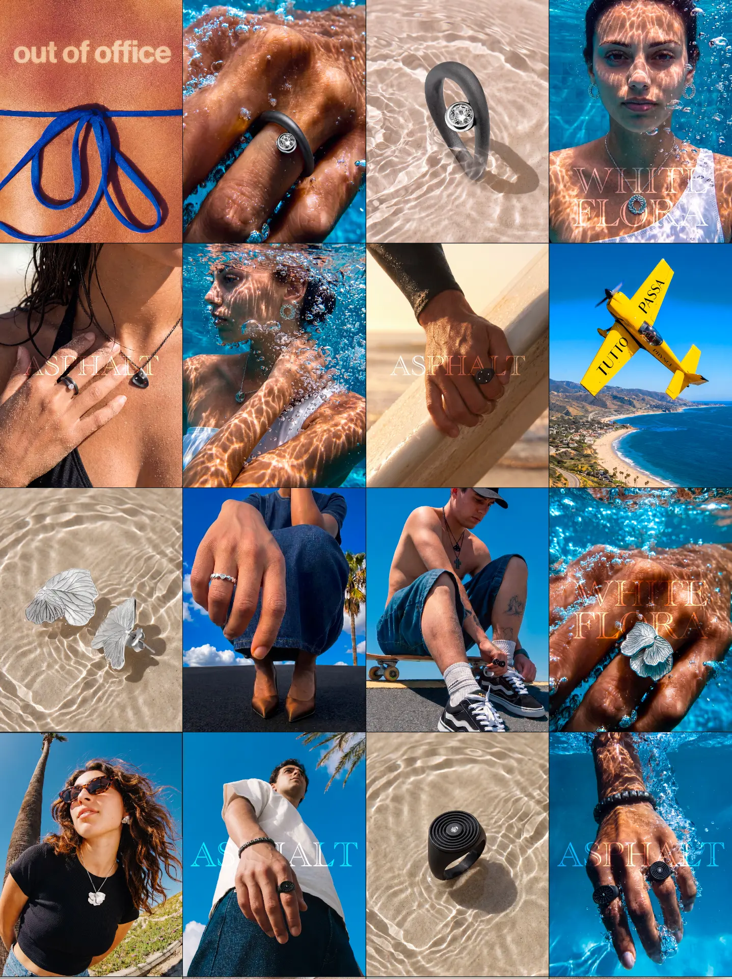 Feed Instagram di Prynce: gioielli in titanio e argento tra scatti subacquei, lifestyle e macro di prodotto